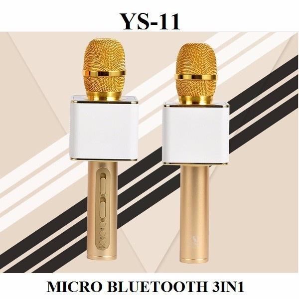 Mic Bluetooth Karaoke Kiêm Loa YS11 Âm Thanh Và Hút Mic Tốt