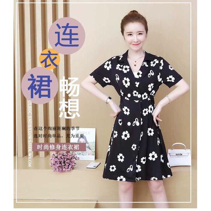 Đầm vest hoa cột eo