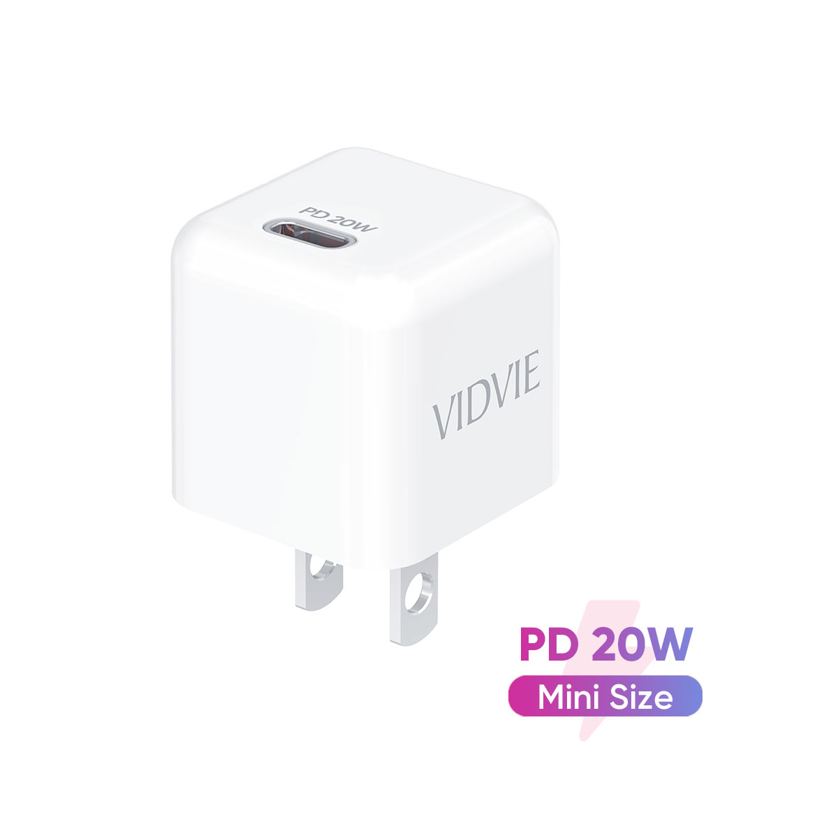 Củ Sạc Nhanh Siêu nhỏ gọn VidVie PME336C USB Type C PD 20W Dành Cho iPhone, iPad, Android  - Hàng Chính Hãng