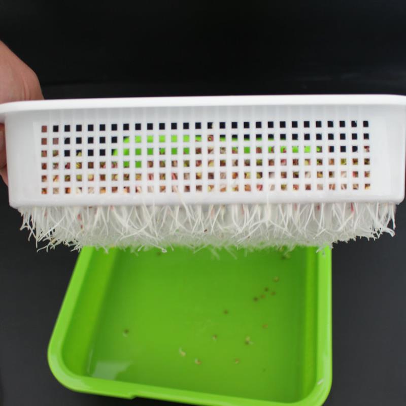 5 bộ Khay trồng Rau mầm Thủy canh MAM-103, Chậu trồng Rau mầm 3 lớp có nắp đậy