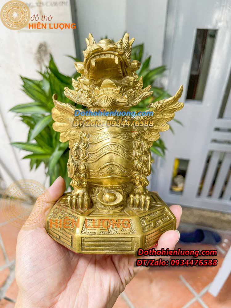 Tượng Bách Giải Đế Bát Quái Bằng Đồng Phong Thủy Kích Thước 18x15cm, Nặng 1,1Kg - Đồ Thờ Hiên Lượng