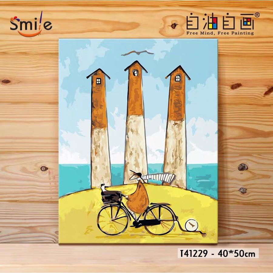 Tranh tô màu theo số sơn dầu số hóa cao cấp Smile FMFP trừu tượng Tranh Sam Toft T41229