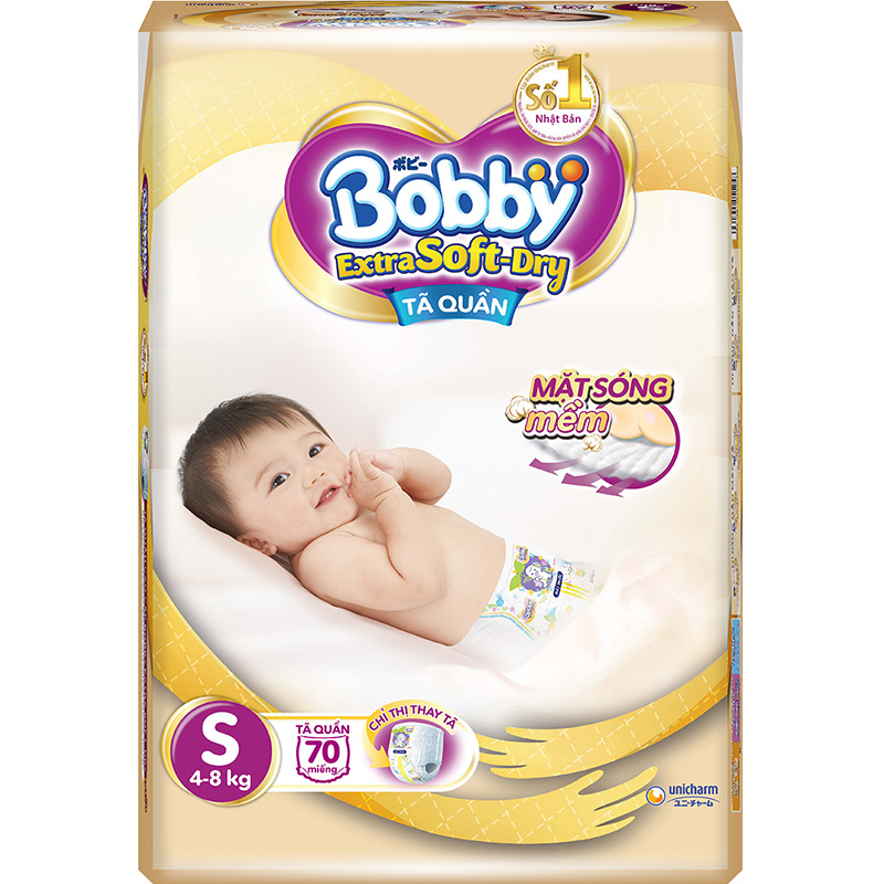 Combo 2 Gói Tã/Bỉm Quần Cao Cấp Bobby Extra Soft-Dry S70 - [Tặng Hộp Đồ Bông 5 Món Đặc Biệt Bobby Chan & 4 Người Bạn]