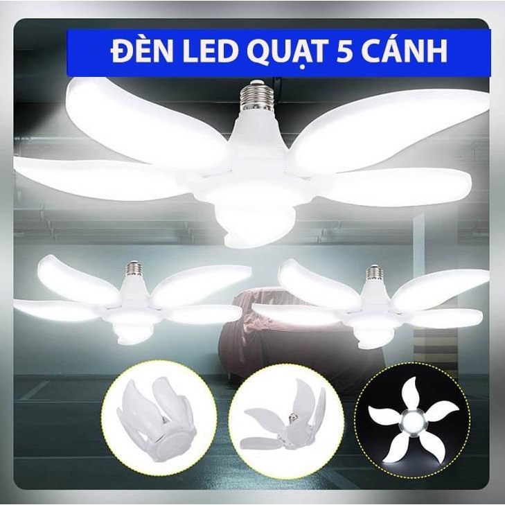 Bóng Đèn Led Hình 5 Cánh Quạt , Đèn Led 5 Cánh Hoa ( thêm 1 bóng trung tâm), Ánh Sáng Trắng Tiết Kiệm Điện siêu sáng, chuôi E27