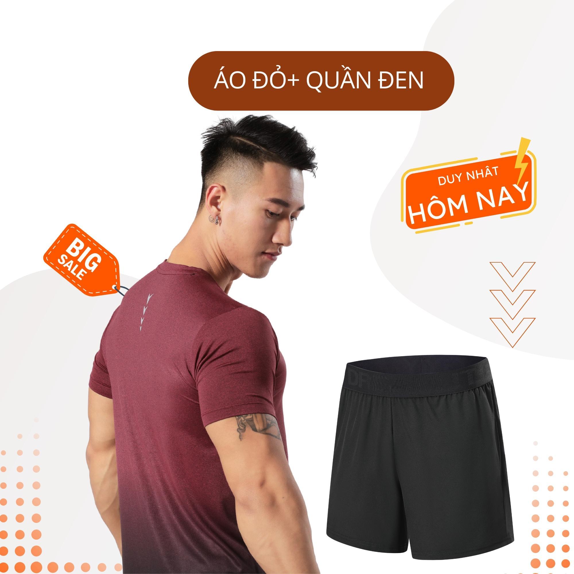 Combo Áo Quần Thể Thao Thời Trang Nam Tính Thoáng Mát Áo Body Fit Màu Ombre + Quần Siêu Mát Vải Trơn Lưng Chun Bản To BST Mùa Hè BEATME - M