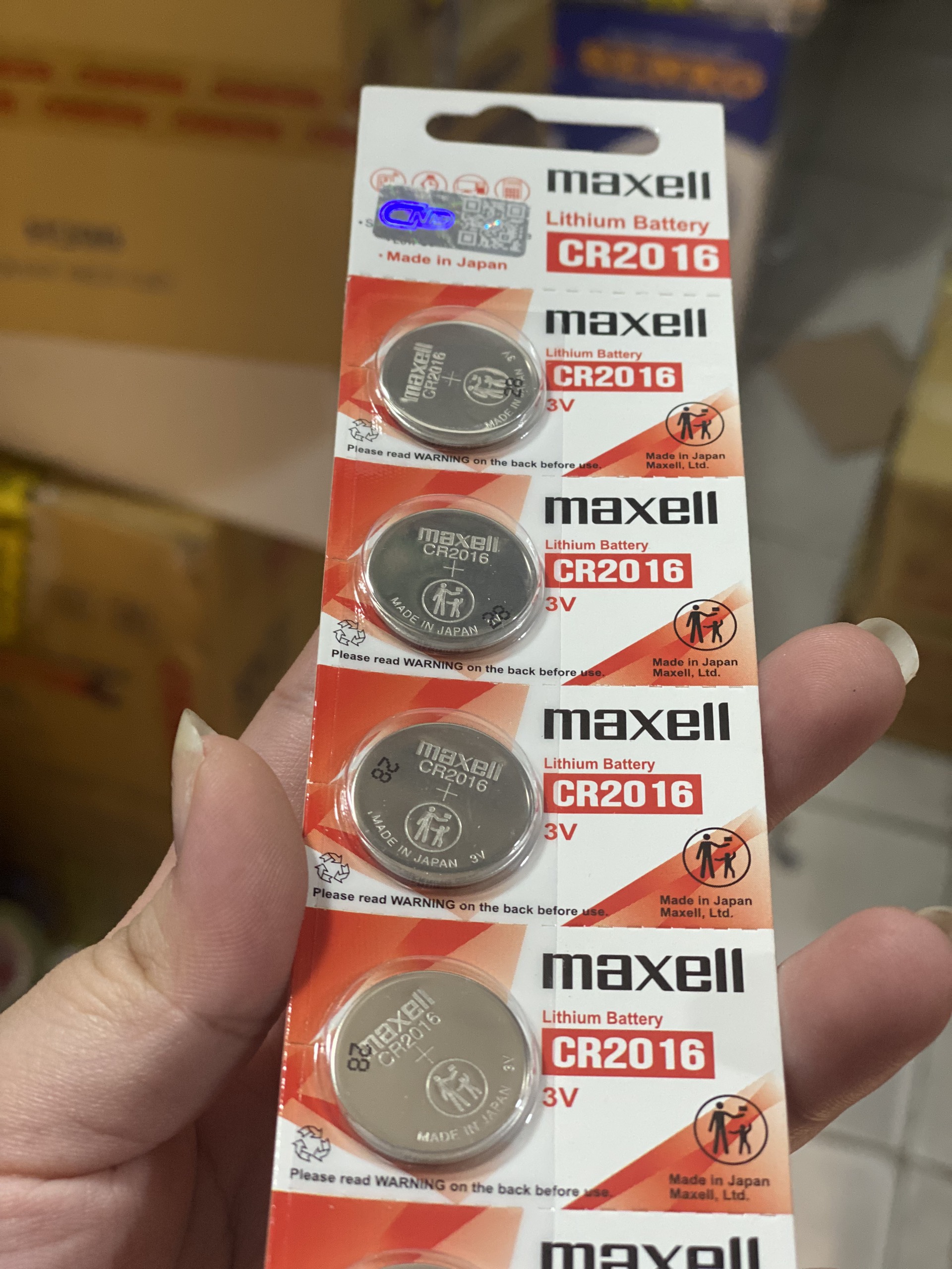 Pin CR2016 Maxell Lithium 3V vỉ 5 viên
