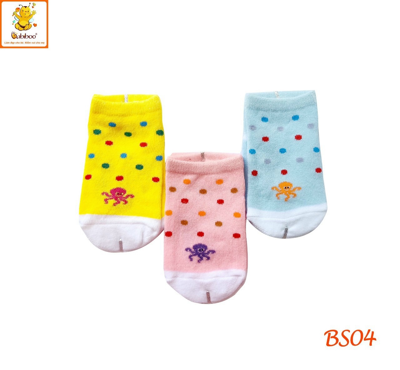 Vớ gót sơ sinh cao cấp BABIBOO dày dặn cho bé từ 0-6 tháng - BS04