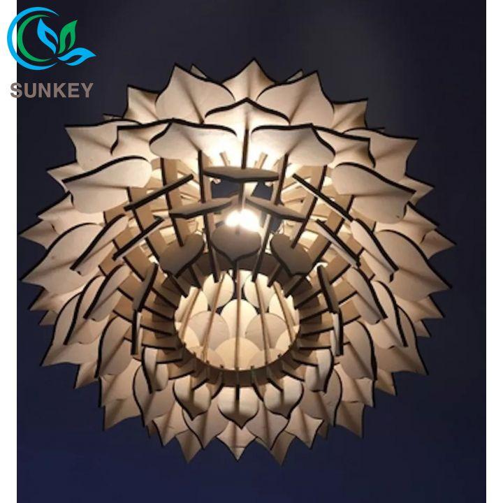 Đèn Trang Trí Thả Trần Quả Dứa Đường Kính 36cm Chất Liệu Gỗ Plywood Cao Cấp