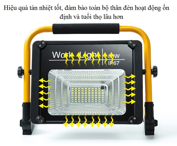 Đèn 120 led công suất lớn xách tay, để bàn đa năng tiện lợi siêu sáng tích hợp NLMT tiết kiệm điện năng W728 (Tặng miếng thép bỏ ví mini 11in1)