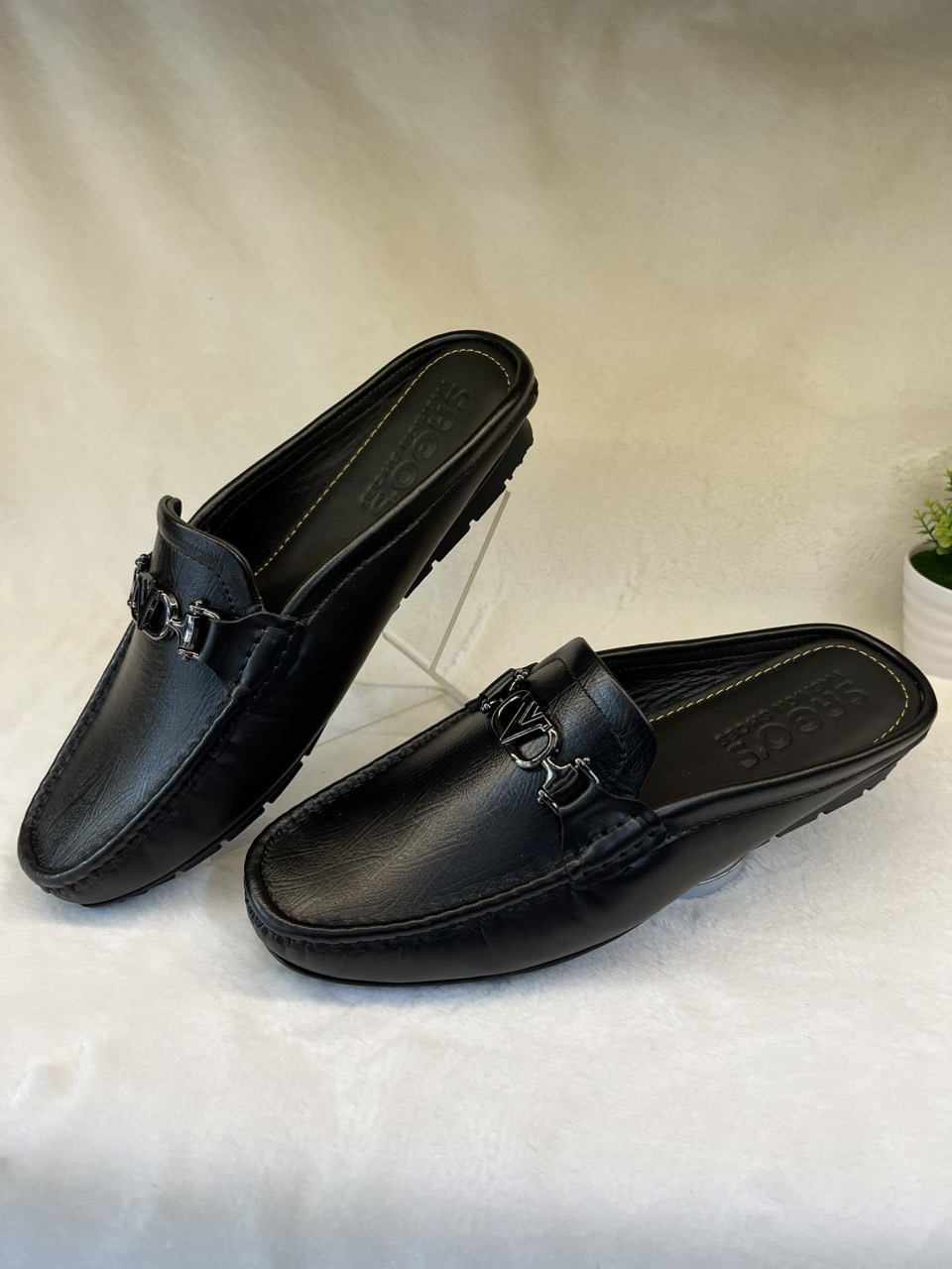 Giày Sục Nam S92 Da Bò Thật Sục nam trẻ trung năng động Màu Đen Giày hở gót da mềm mại Bảo Hành 12 Tháng