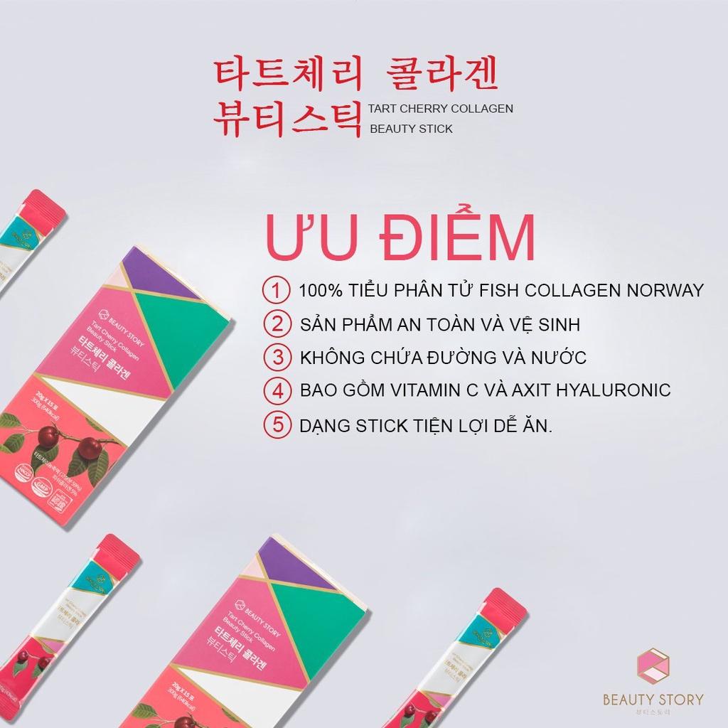 Thạch Collagen Vitamin BEAUTY STORY Vị Tart Cherry Hàn Quốc - 20g x 15 tuýp