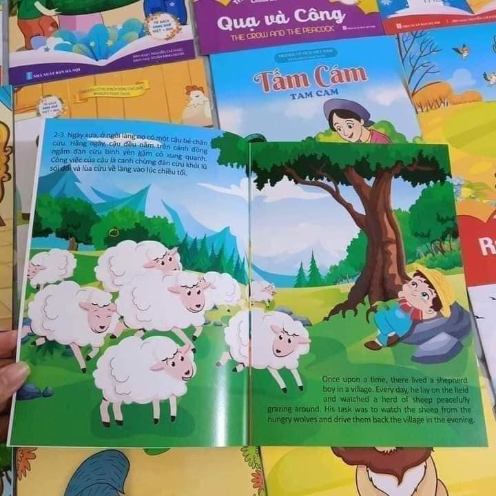 Combo 20 quyển truyện cổ tích song ngữ Anh Việt cho bé truyện cổ tích Việt Nam, truyện cổ tích thế giới