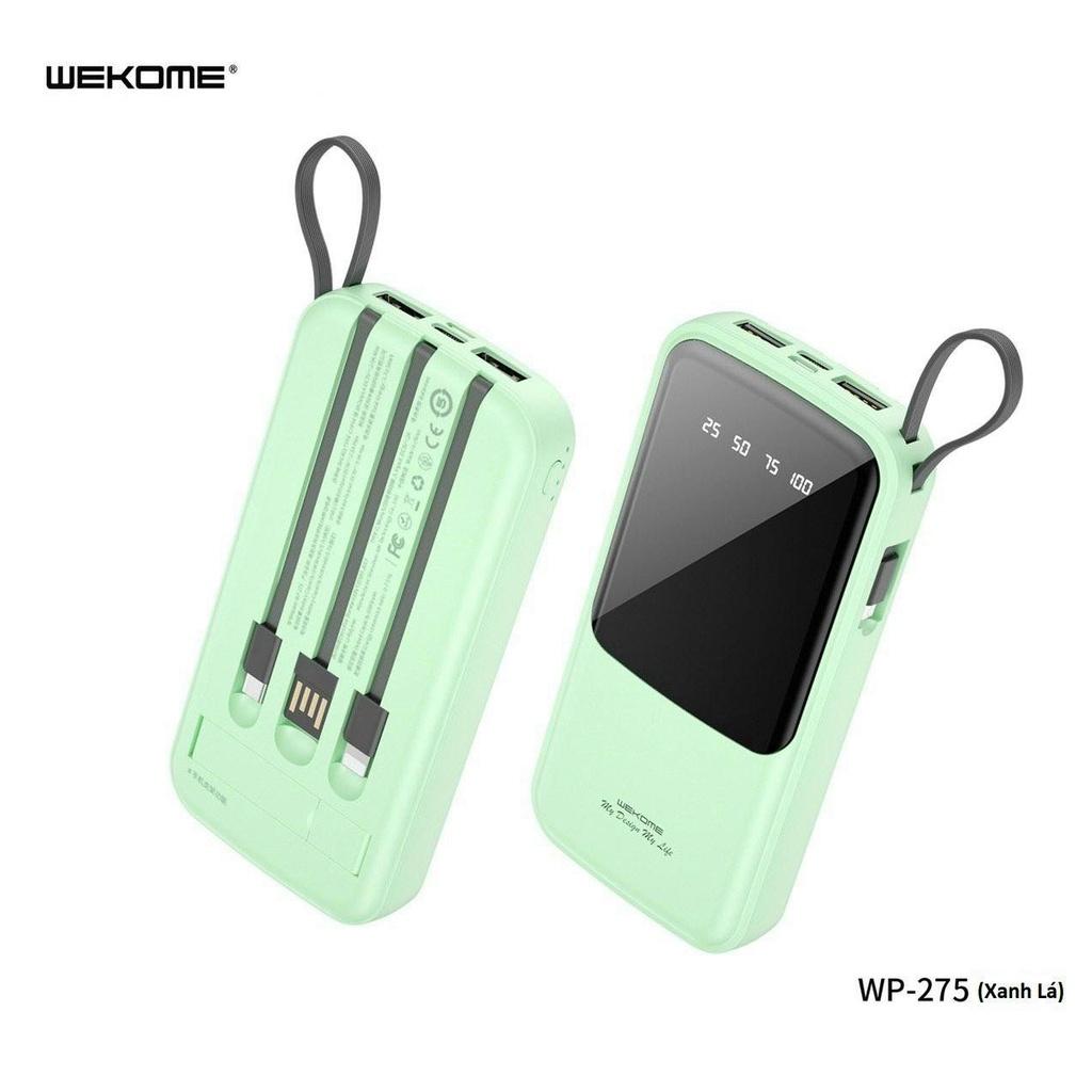 Sạc dự phòng WEKOME 275 10000mah đa cổng sạc , kèm dây, tích hợp giá đỡ điện thoại - Hàng nhập khẩu