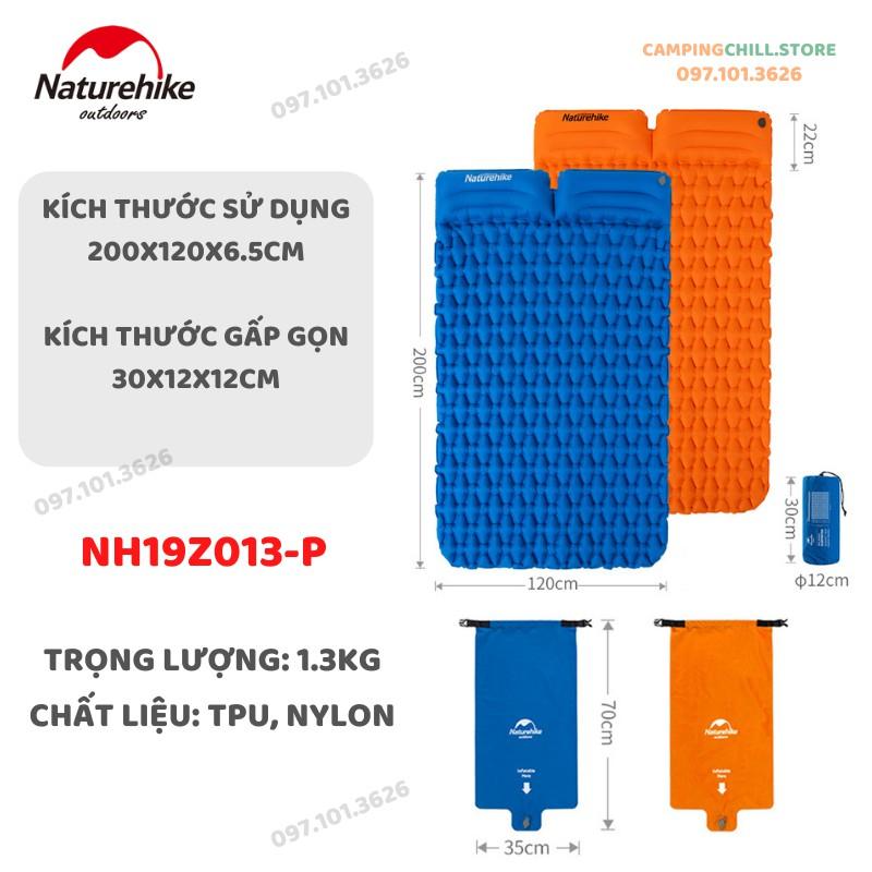 ĐỆM HƠI ĐÔI ĐI DÃ NGOẠI, CẮM TRẠI NATUREHIKE NH19Z055-P