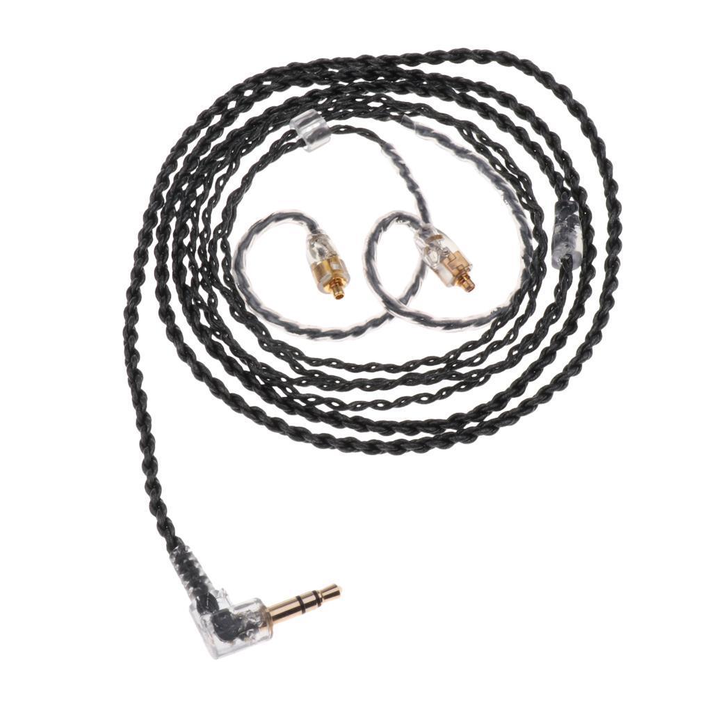 1.2M Transparent Black MMCX Upgrade Audio Cable for Shure Pin Series 535/215