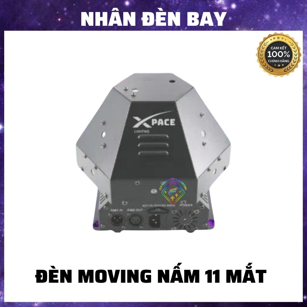 Đèn Laser Moving Nấm 11 Mắt Xoay 360 Độ Cảm Biến Nhạc Cho Phòng Bay, Phòng Karaoke, Sân Khấu