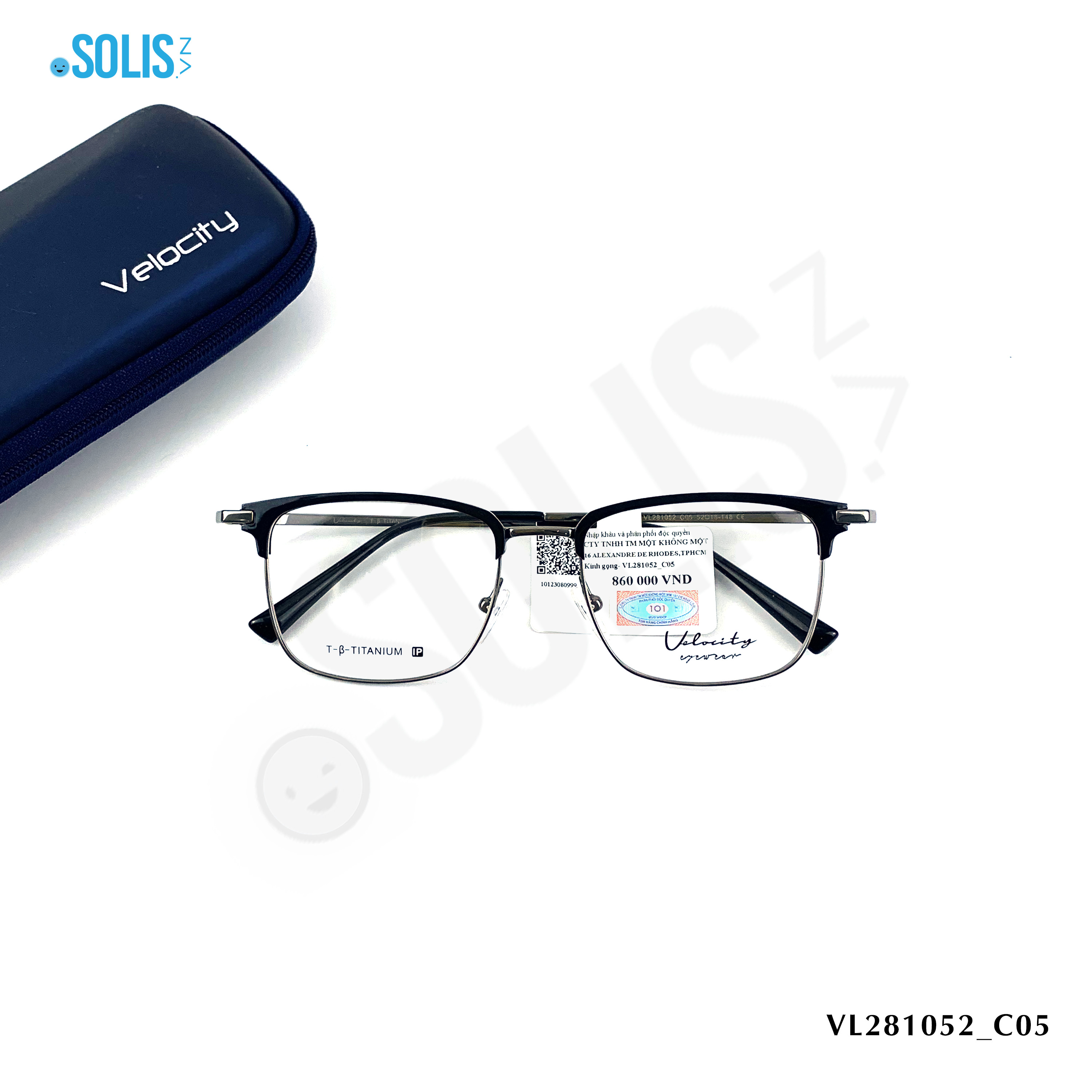 Gọng kính Titan hiệu Velocity VL281052 - KÍCH THƯỚC 52-18-148