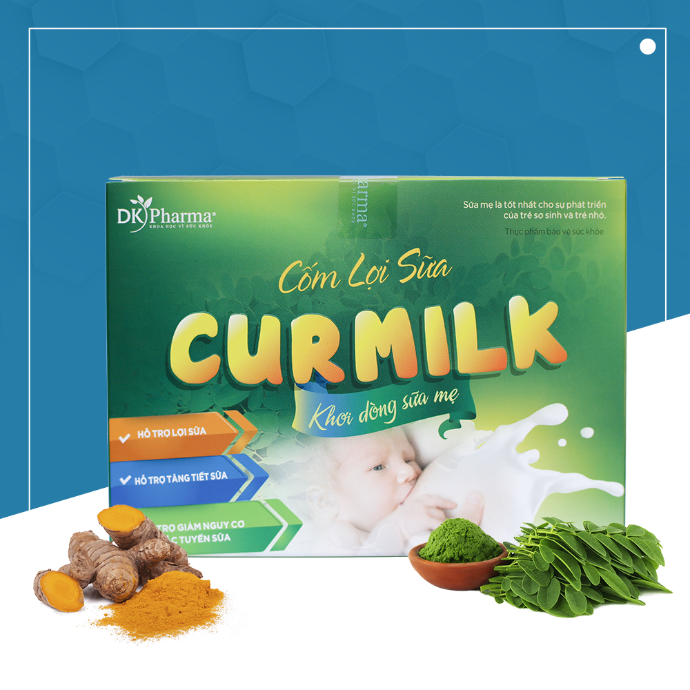 Combo 2 hộp Cốm lợi sữa Curmilk - DK Pharma tặng 1 hộp nhỏ 10 gói