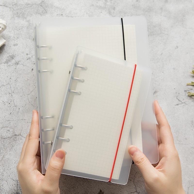 Bìa Sổ Còng Size A6 A5 A4 B5 6 lỗ 9 lỗ 4 lỗ - File Bìa Còng Inox Tặng kèm Dây Buộc Sổ