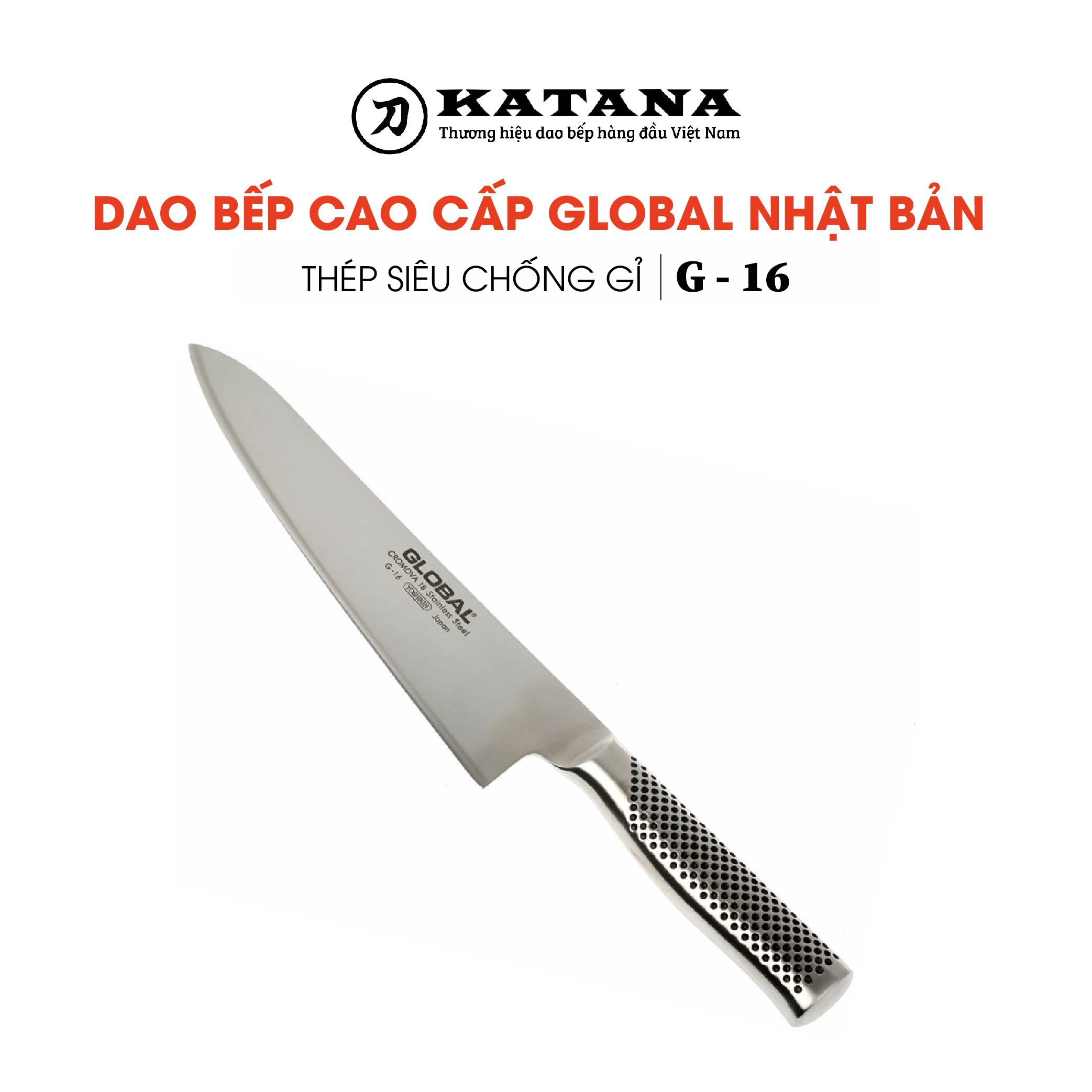 Dao bếp Nhật cao cấp Global G16 Chef - Dao thái thịt cá (240mm)