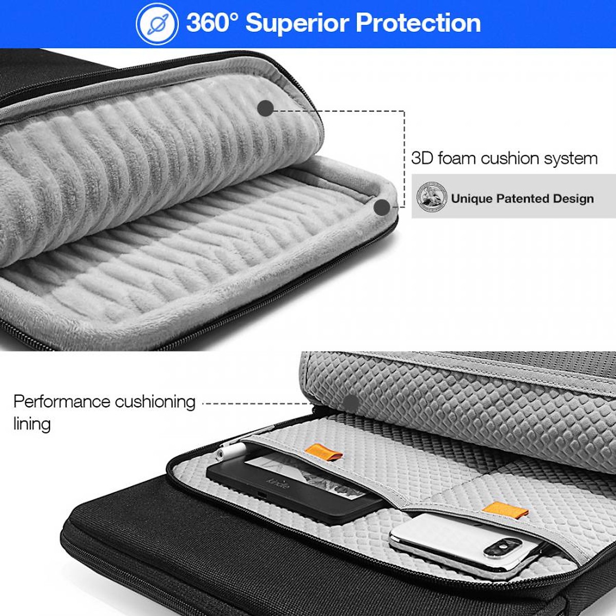 Túi chống sốc Tomtoc 360° Protective Sleeve H13 Laptop, Macbook 16ichn - Hàng chính hãng