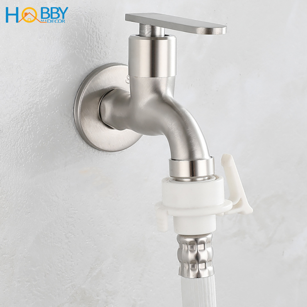 Vòi xả hồ cấp nước máy giặt xả rửa sàn inox 304 Hobby home decor VIN2