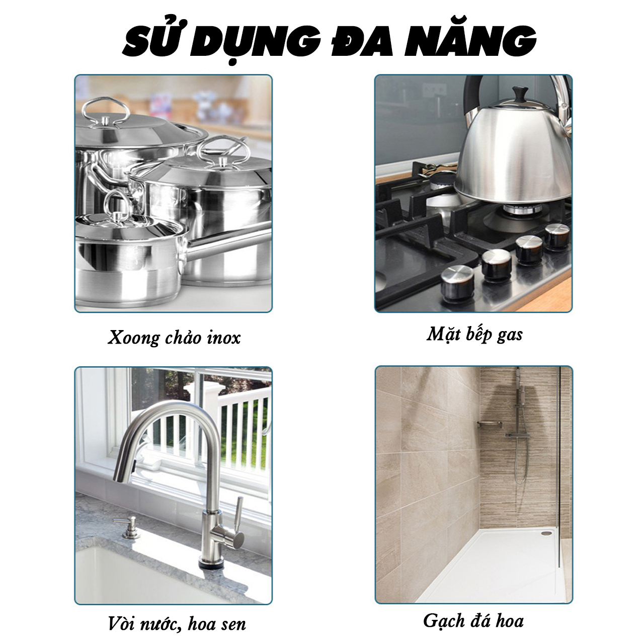 Bột cọ xoong nồi cleaner 280g giúp tẩy vết ố mảng bám vệ sinh nhà bếp đa năng