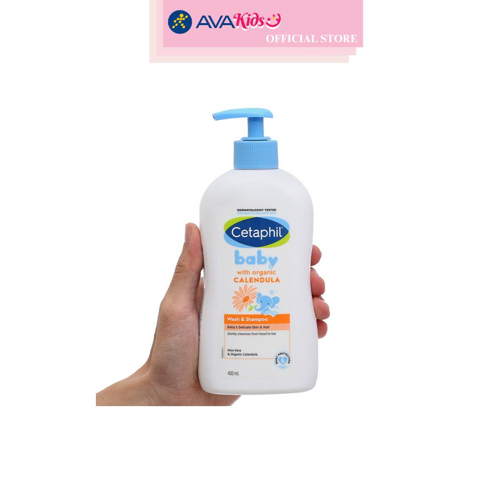 Combo 2 sữa tắm &amp; gội 2in1 cho bé Cetaphil Baby chiết xuất hoa cúc hữu cơ 400 ml (mọi độ tuổi) - Giao bao bì ngẫu nhiên