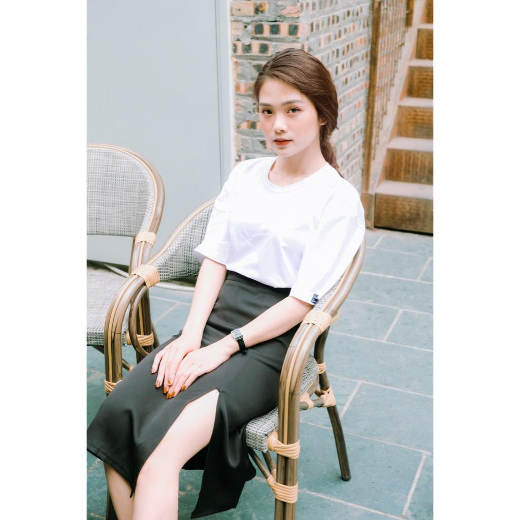 Chân váy dài xẻ tà ulzzang phong cách Hàn QuốcCHERRY Váy nữ dài chữ A công sở dài sẻ tà V055