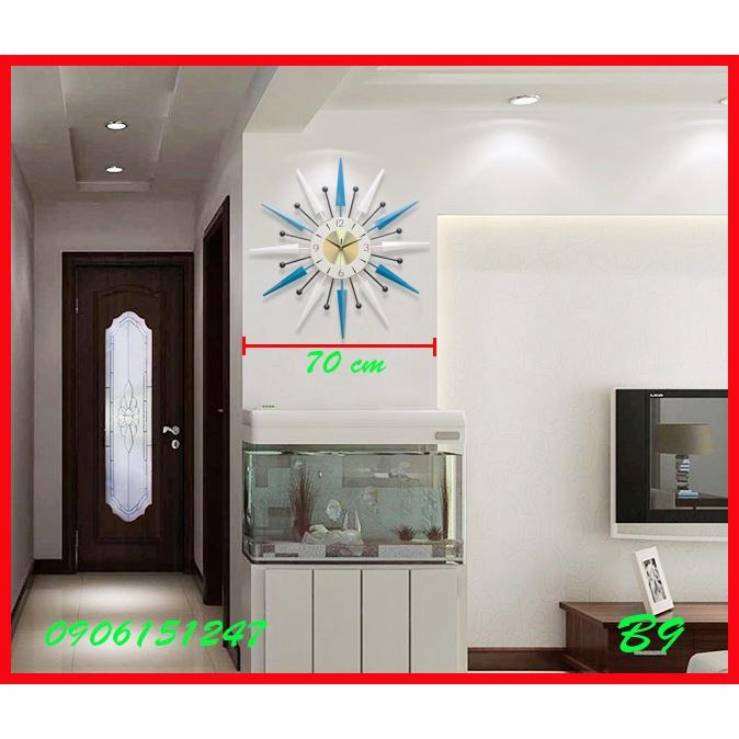 Đồng hồ treo tường trang trí decor B9 kích thước 70 x 70 cm