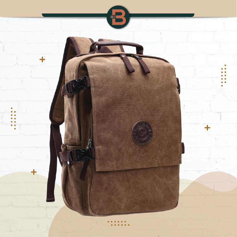 Balo Nam Vải Canvas Bl0018 - Nâu Cà Phê