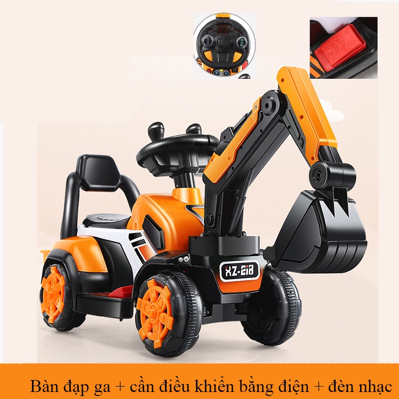 [Có sẵn] Xe cẩu cho bé cỡ lớn có thể điều chỉnh cần múc phù hợp trẻ em 2 - 6 tuổi