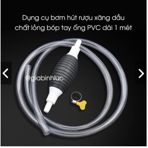 Ống hút nước bóp tay ống PVC mềm dài 1 mét, dụng cụ bơm hút chất lỏng xăng dầu chất lỏng bóp tay thông minh tiện dụng