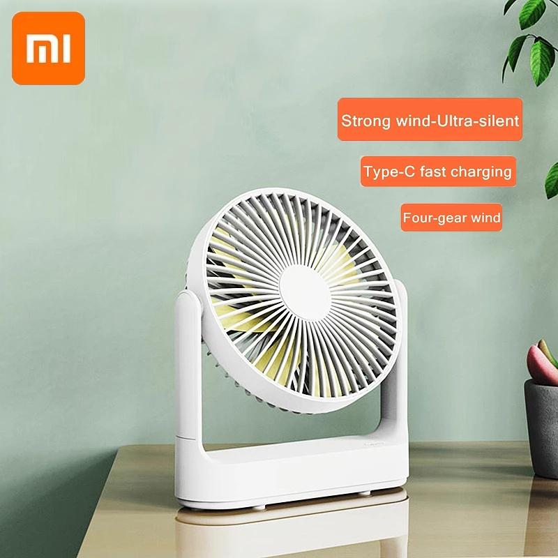 Quạt Điện Làm Mát Xiaomi Mini 4000mAh 4 Tốc Độ Gắn Tường Đa Năng Có Thể Sạc Lại Bằng Cổng USB-Hàng nhập khẩu