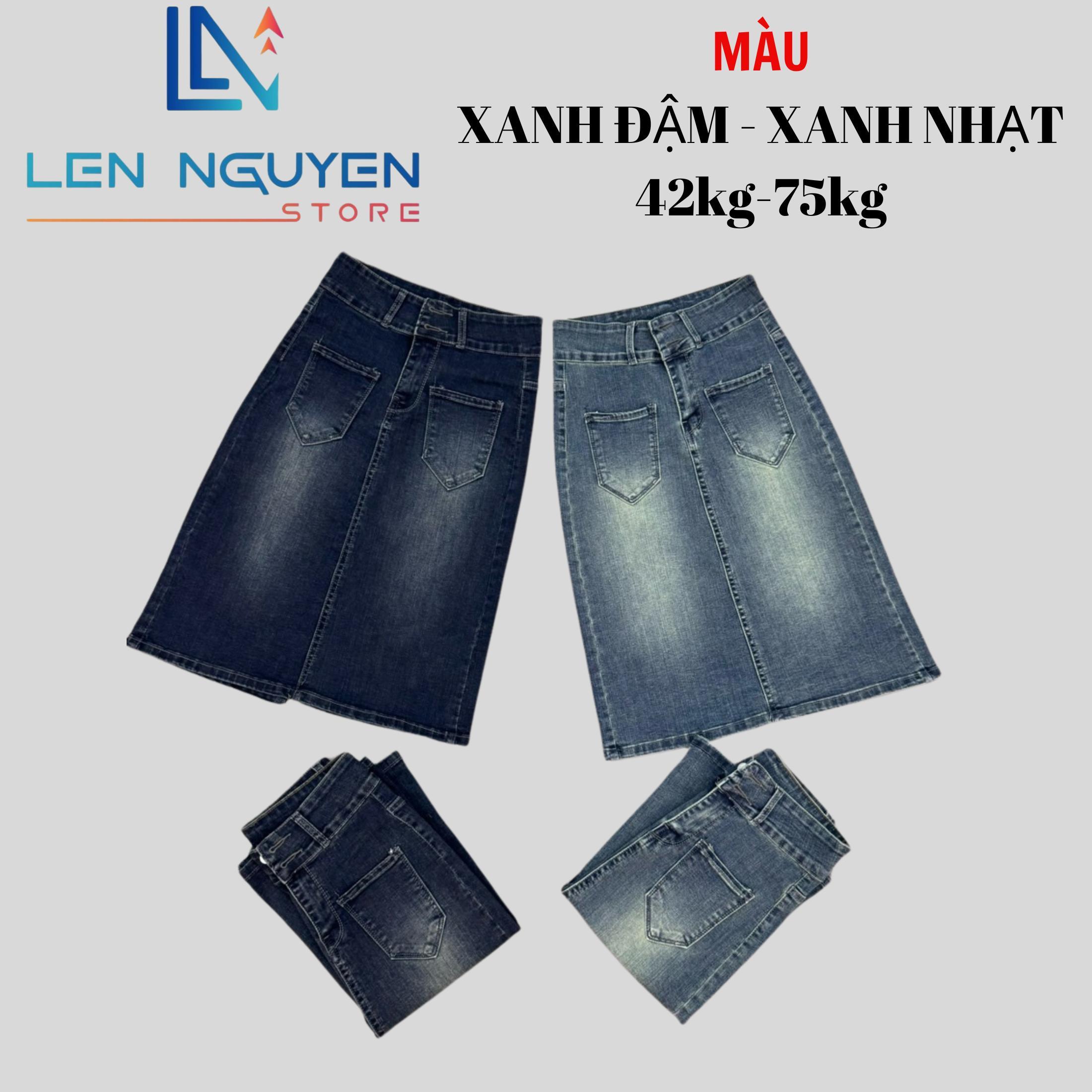 CV1_ Chân Váy Dài 61cm ,Dài Qua Gối. Thiết Kế 43kg đến 75kg Vải Cao Cấp Co Giãn ,Mềm Mịn Nữ - Xanh Đậm