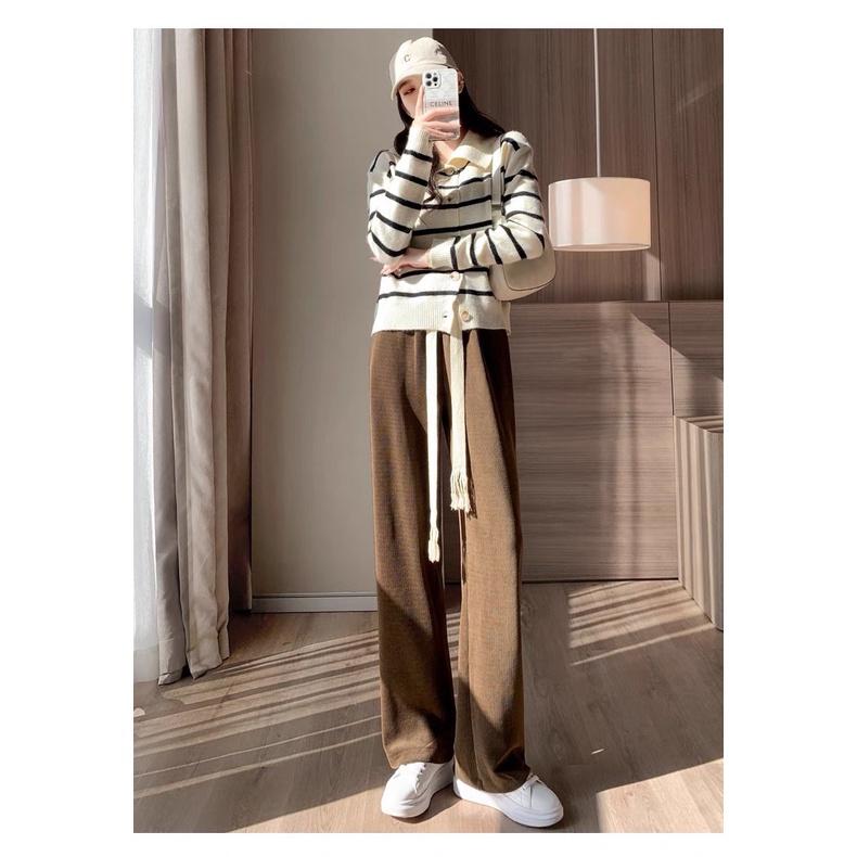 Quần Culottes Nữ Ống Rộng Dây Rút To Cạp Chun Vải Nhung 3 Màu Siêu Xinh