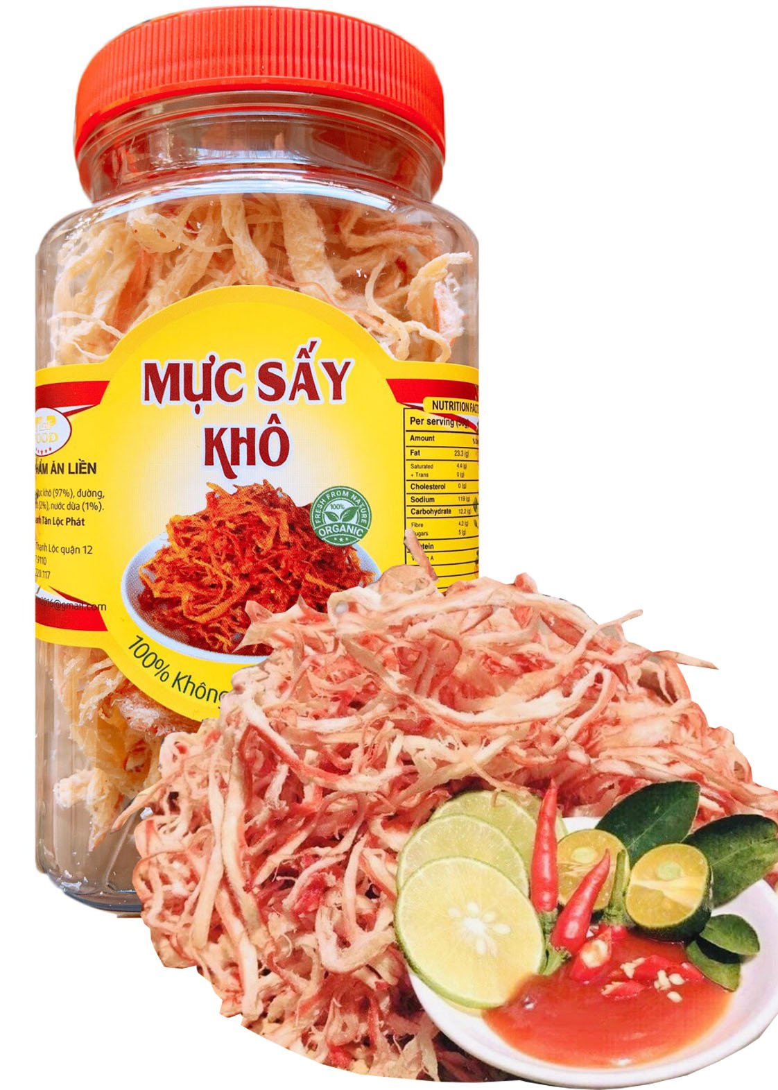 HỘP 150G MỰC SẤY KHÔ HẤP NƯỚC DỪA KÈM TƯƠNG ỚT ĐẶC BIỆT 