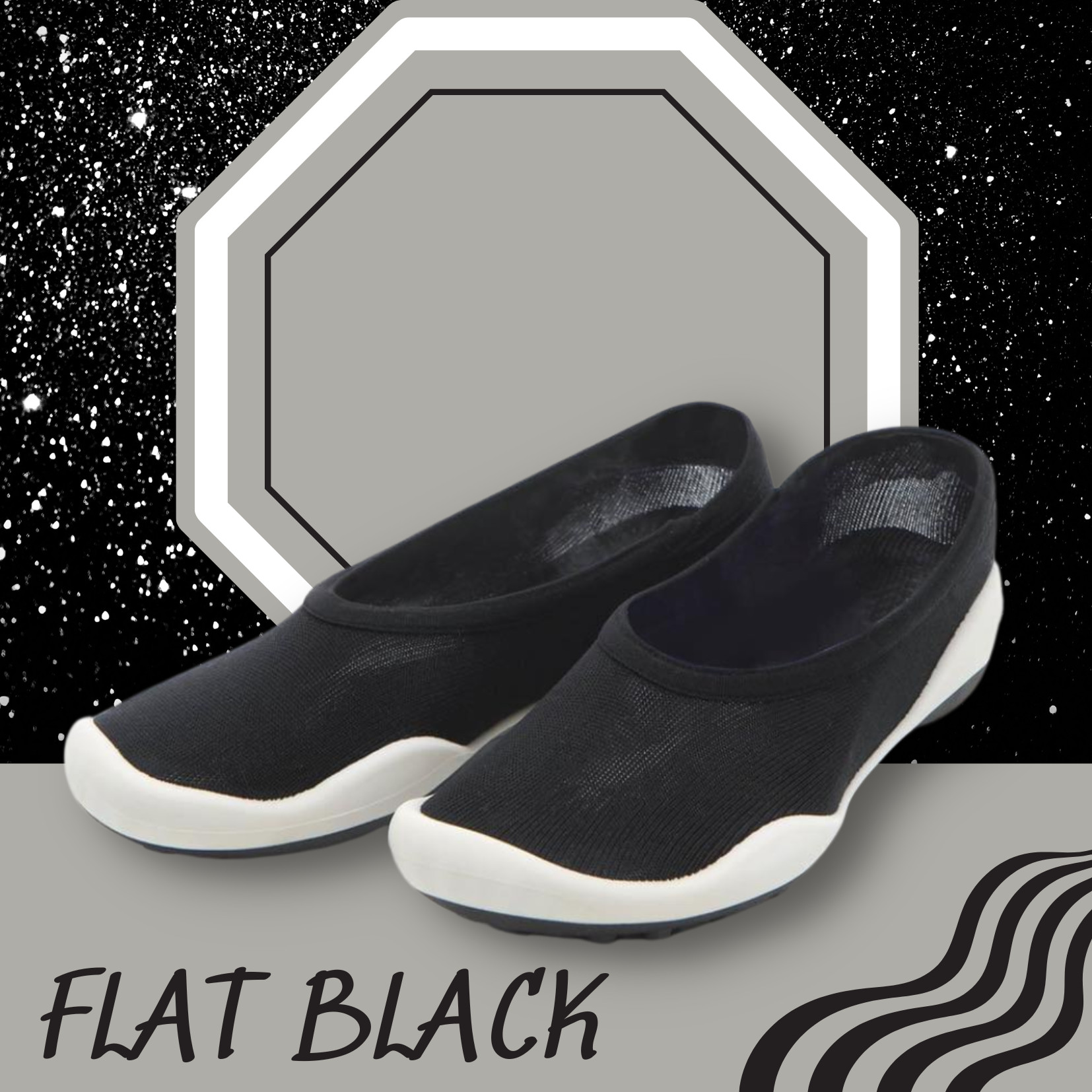 Giày tất người lớn- Flat đen