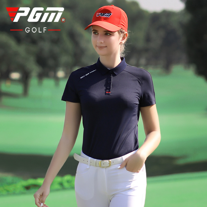 ÁO CỘC TAY THỂ THAO GOLF NỮ - PGM - YF271 - Áo co giãn, đàn hồi, mềm mại, vải nhanh khô, thấm hút mồ hôi, thân thiện với làn da, không phai màu -Thiết kế đẹp, đường nét tinh xảo - Làm nên vẻ đẹp hấp dẫn sân golf