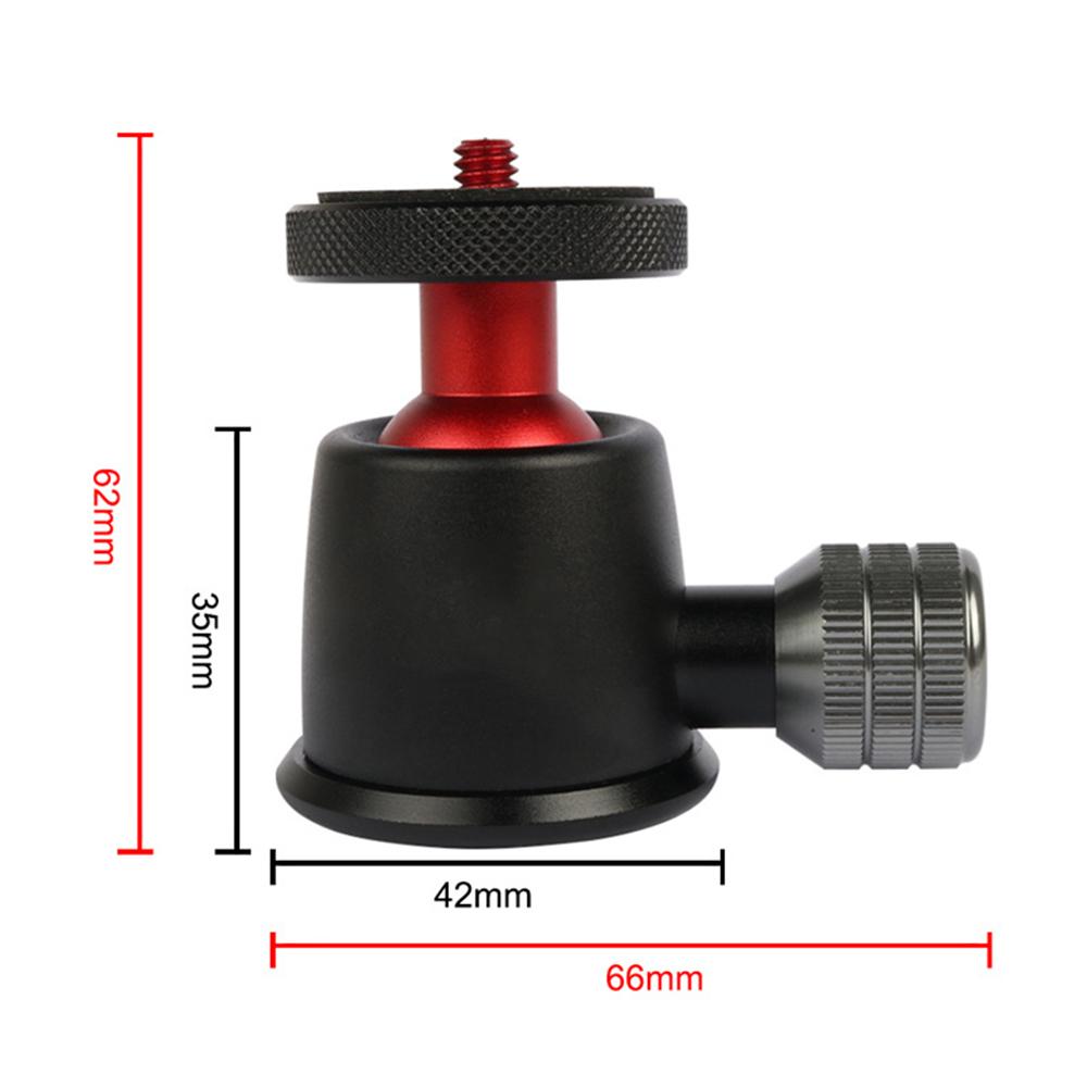 Mini Aluminum Alloy Ball Head 360 Degree Rotatable Panoramic Ball Head with Bubble Level for DSLR LIDC Camera Tripod