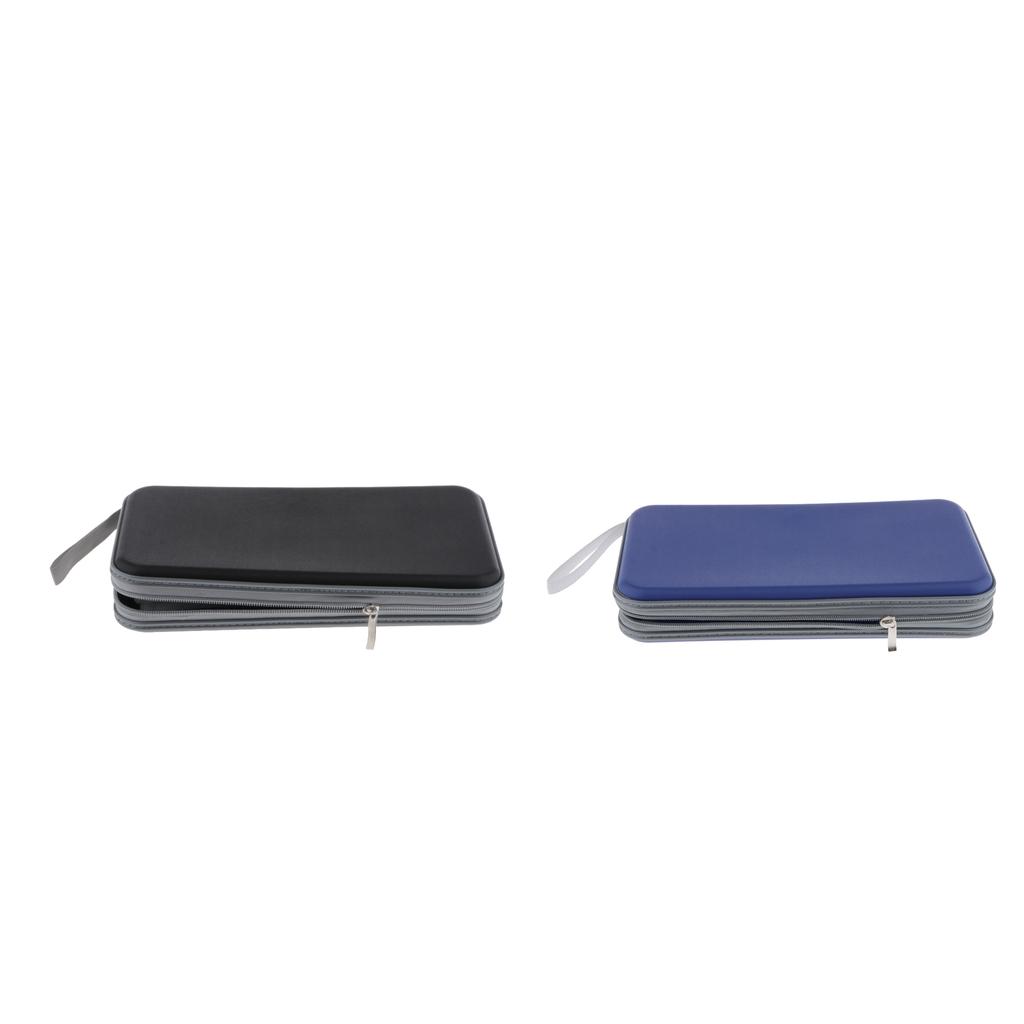 2pcs 80 Disc CD Wallet DVD Case Storage Holder Bag Protector Blue/Black