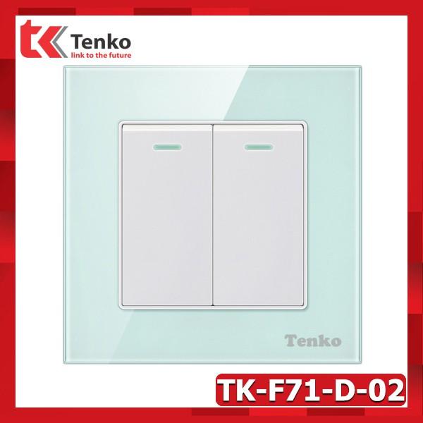 Công tắc Vuông 2 Hạt Mặt Kính Cường Lực Cao Cấp Tenko TK-F71-D-02 Full Color