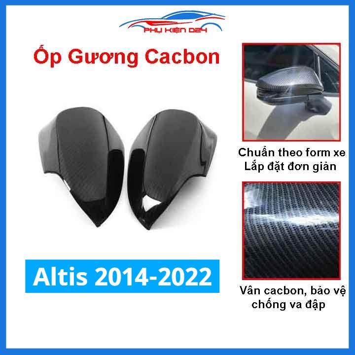 Ốp gương Altis 2014-2015-2016-2017-2018-2019-2020-2021-2022 vân Cacbon bảo vệ chống trầy trang trí làm đẹp xe