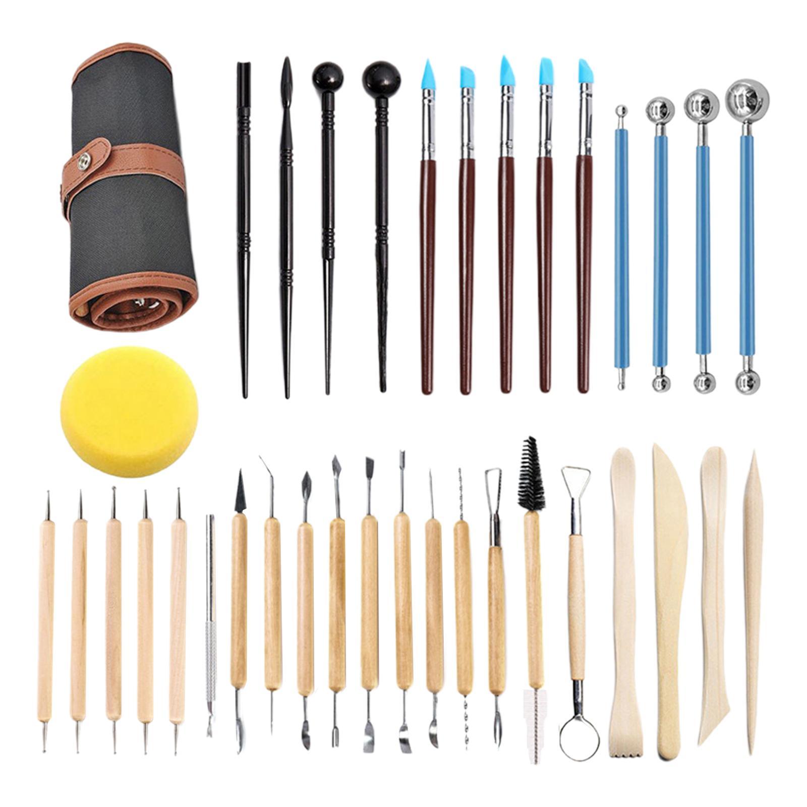 36x Pottery Tool Clay Sculpting Tools Kit Modeling Clay for DIY Handicraft