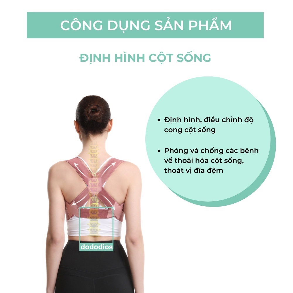 Hình ảnh Đai Bảo Vệ Vòng 1 Khi Tập Thể Dục Thể Thao - Khắc Phục Gù Lưng dododios - Hàng Chính hãng - Đai chống gù nâng ngực thế hệ mới