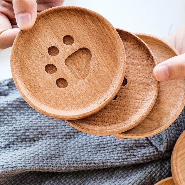 Đế Lót Ly Bằng Gỗ Trơn Cách Nhiệt Tiện Dụng
