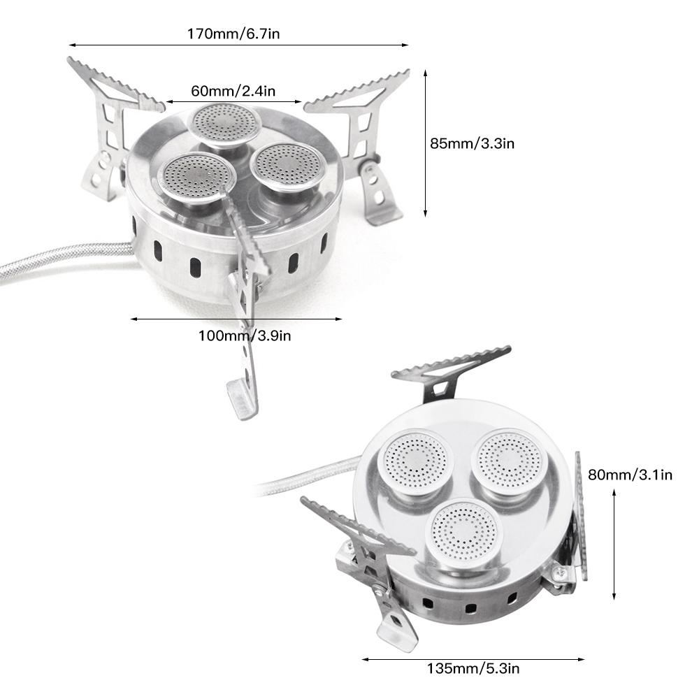 Bếp Cắm Trại 3 Lõi Có Thể Gập Lại 8600W Để Đi Câu Cá Ngoài Trời Đi Bộ Đường Dài