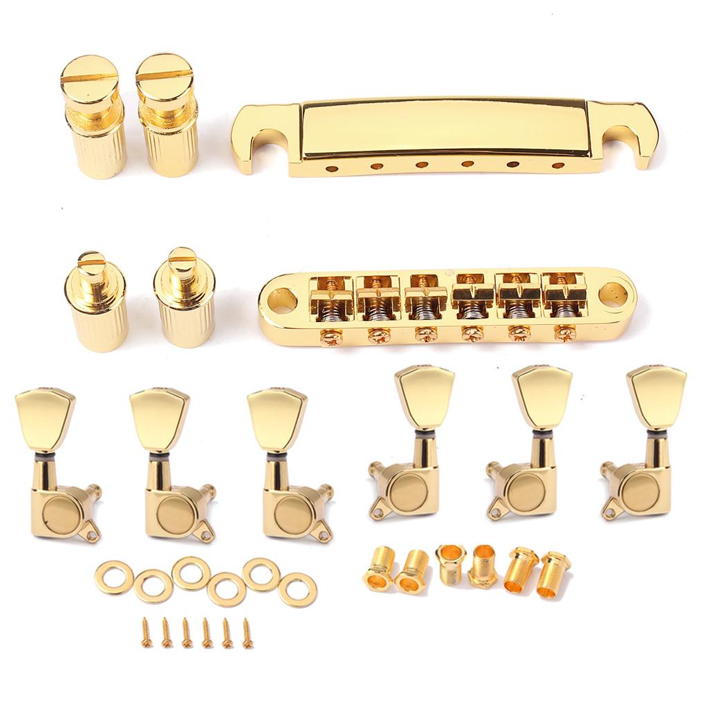 Vàng Hợp Kim Cầu Đuôi + Chỉnh Phím Bộ cho LP Đàn Guitar Điện Phần DIY