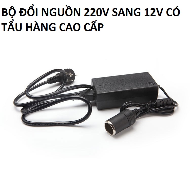 Bộ chuyển đổi nguồn 220v sang 12v có tẩu cho máy hút bụi , bơm lốp , quạt gió và các thiết bị khác loại tốt nguồn đồng