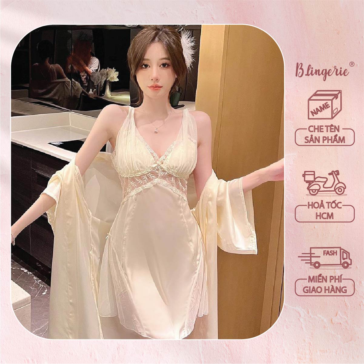 Đầm Ngủ Lụa Quý Phái (Không kèm áo choàng) - B.Lingerie